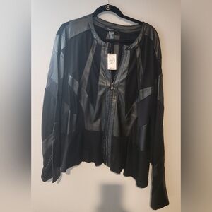 Ashley Stewart Black Leather Jacket